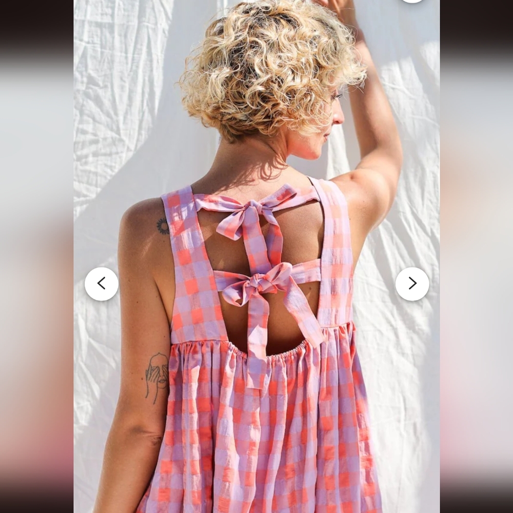 OFFON clothing seersucker sleeveless maxi dress NWOT